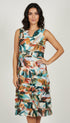 CHACHA Ruffle V Neck Sleeveless Knee length Dress - D2107